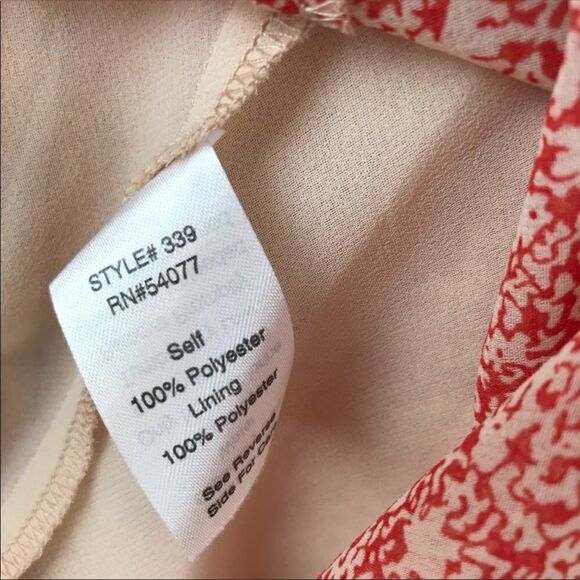 Cabi Womens Ruffle Camisole Size XS Red Cream Sleeveless #339 - Picture 4 of 5